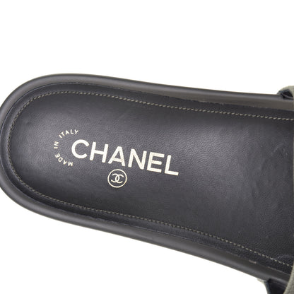 Chanel Canvas Chain Flat Sandals 41 Khaki 7 of 9