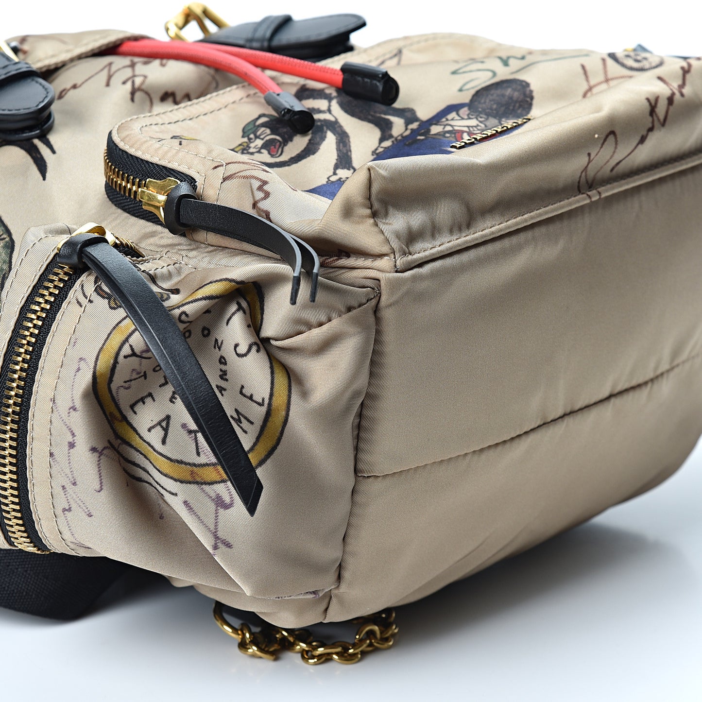 Nylon Print Medium Rucksack Backpack Beige