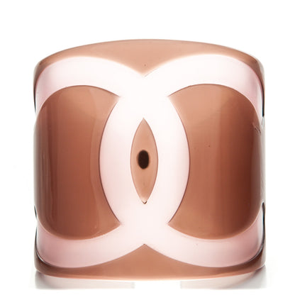 Chanel Resin CC Cuff Brown Pink 1 of 4