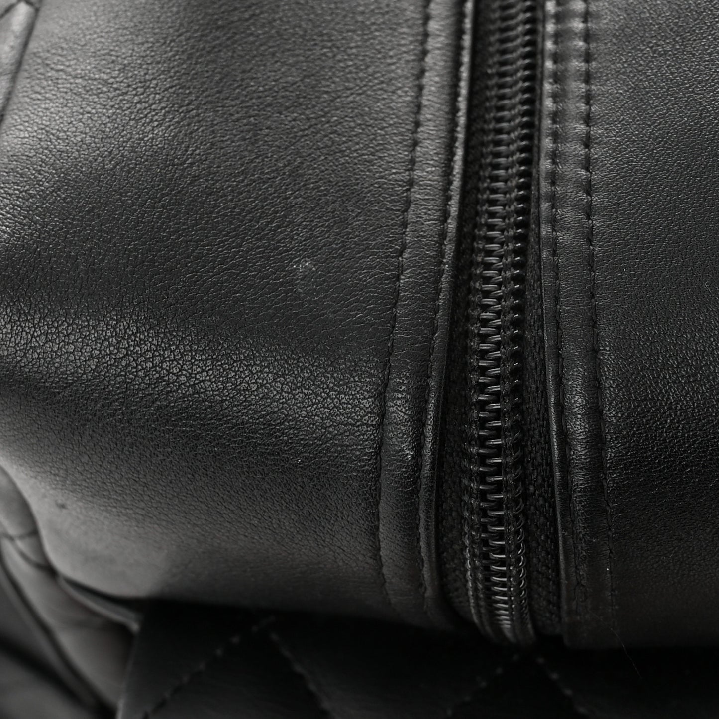 Calfskin Quilted Large Cambon Multipocket Reporter Black