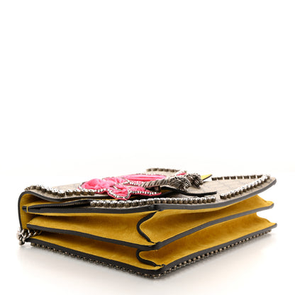 Gucci GG Supreme Monogram Crystal Bow Embroidered Medium Dionysus Shoulder Bag Yellow 4 of 10