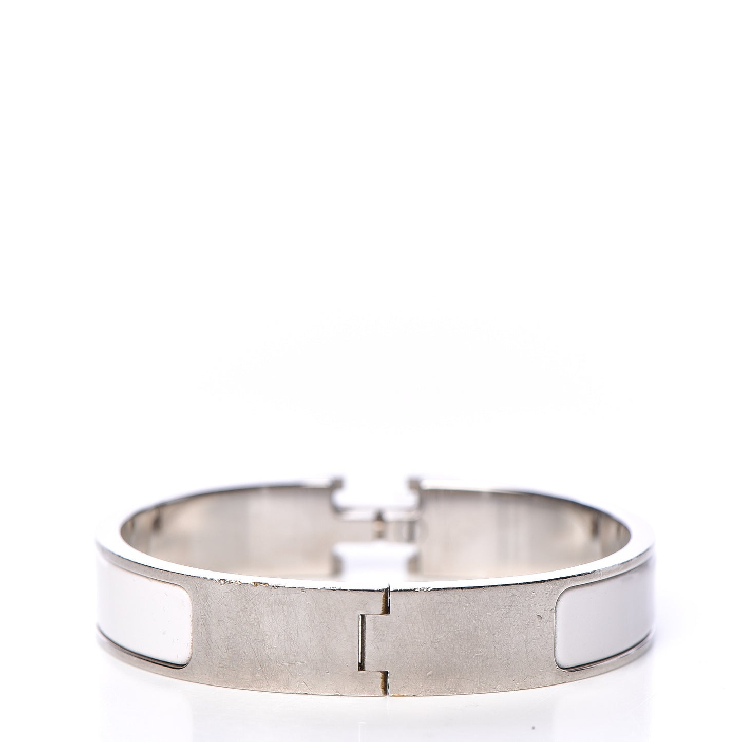 Enamel Narrow Clic Clac H Bracelet PM White