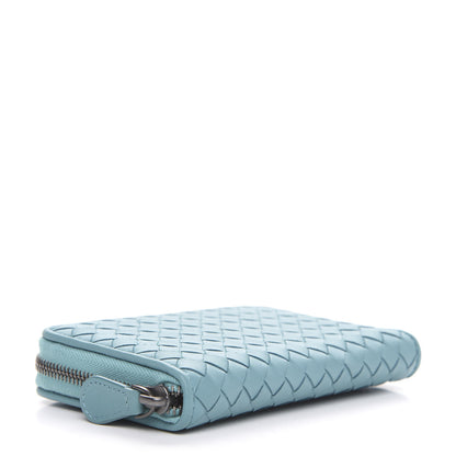 Bottega Veneta Nappa Intrecciato Zip Around Wallet Aqua 4 of 7