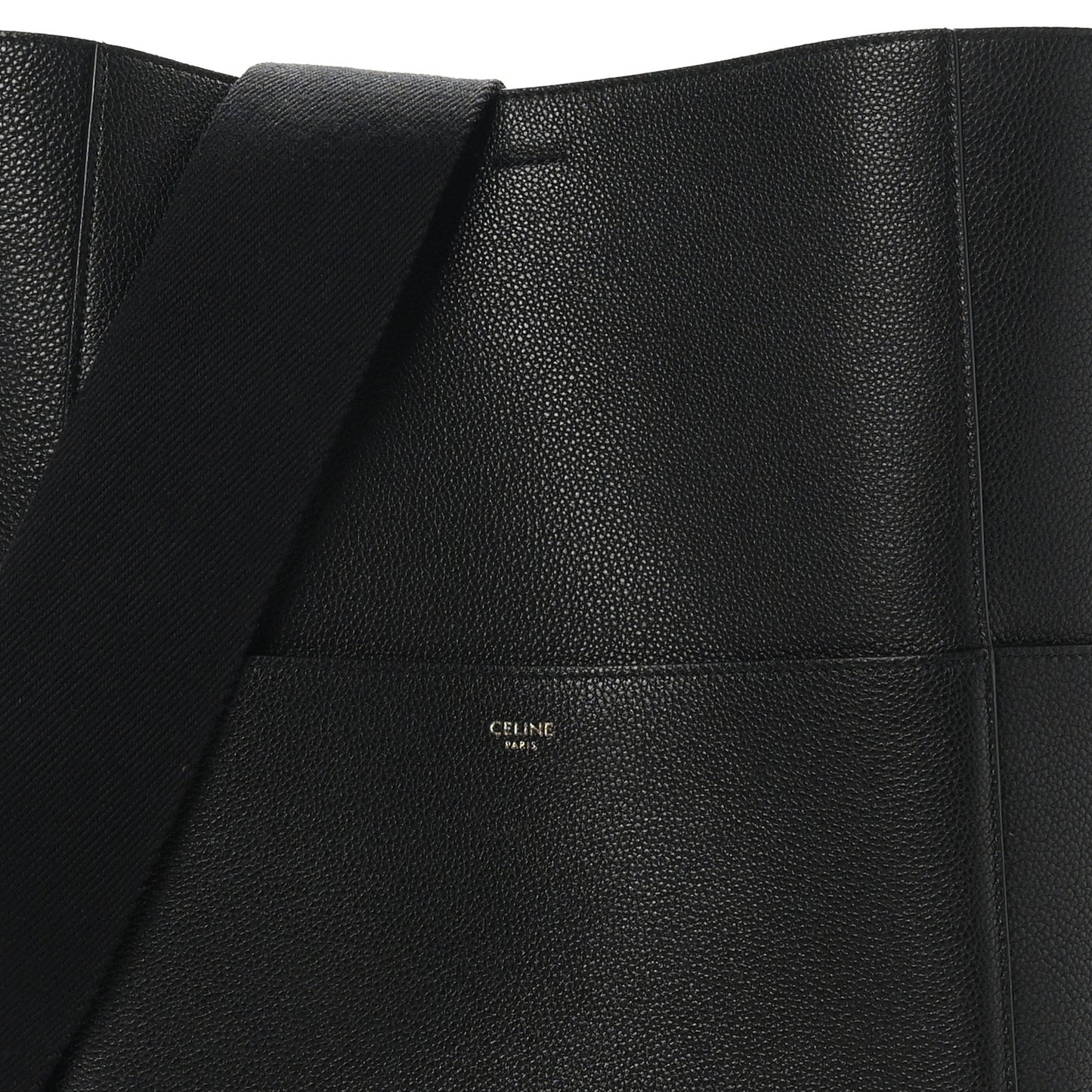 Soft Grained Calfskin Sangle Bucket Bag Black