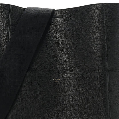 Celine Soft Grained Calfskin Sangle Bucket Bag Black 7 of 9