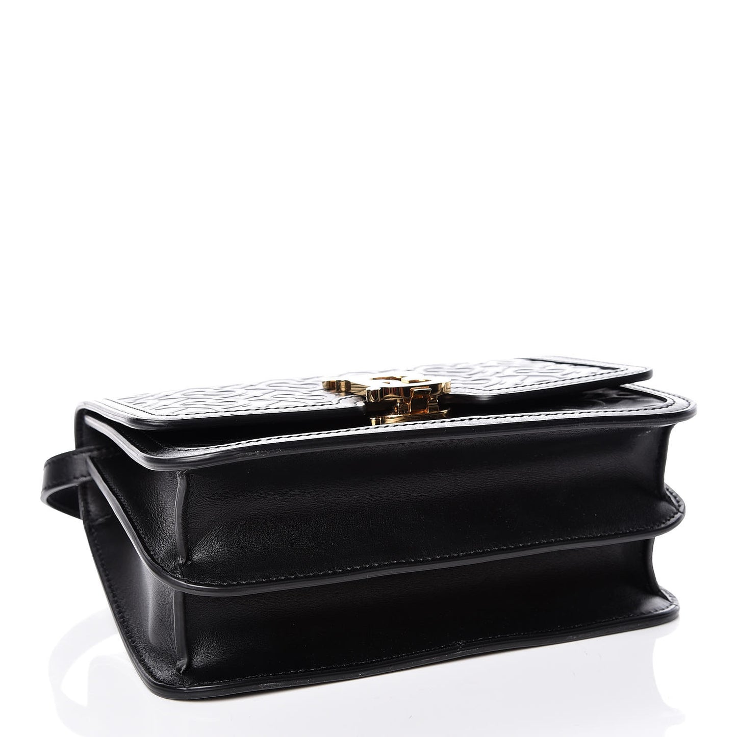 Calfskin Monogram Embossed Small TB Bag Black