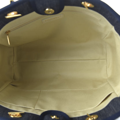 Chanel Denim Small Deauville Tote Dark Blue 5 of 11