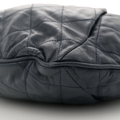 Chanel Calfskin Coco Pleats Hobo Dark Blue 10 of 11