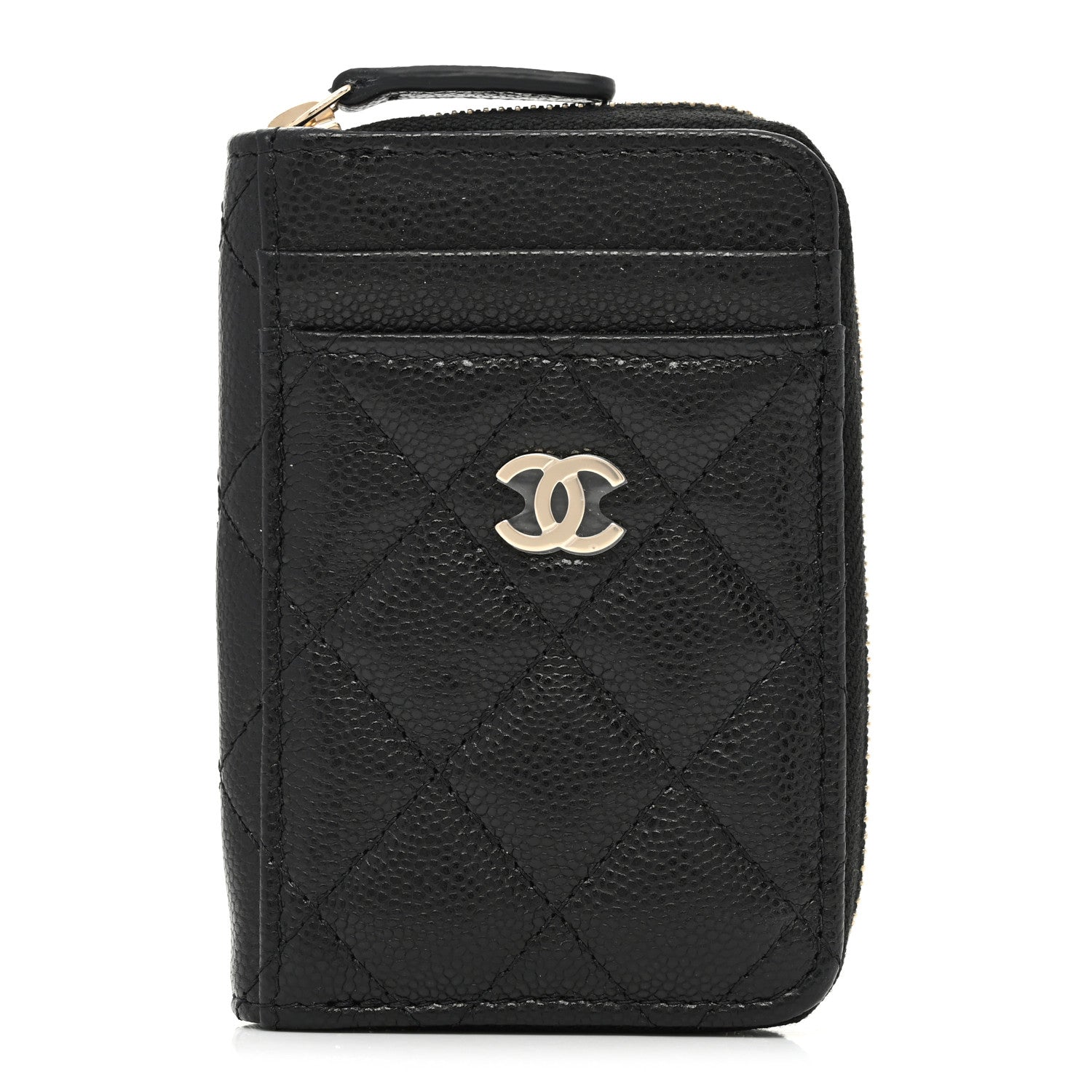 Chanel Caviar Quilted Zip Card Holder Black 1 of 8