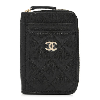 Chanel Caviar Quilted Zip Card Holder Black 1 of 8