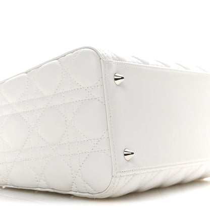 Christian Dior Lambskin Cannage Medium Lady Dior White 9 of 17