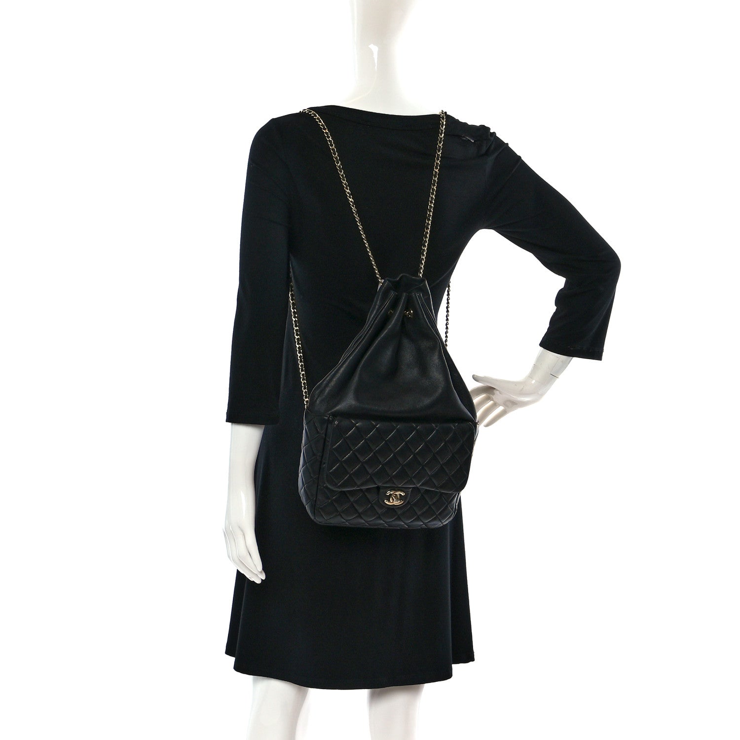 Chanel Lambskin Quilted Large In Seoul Backpack Black 2 of 9
