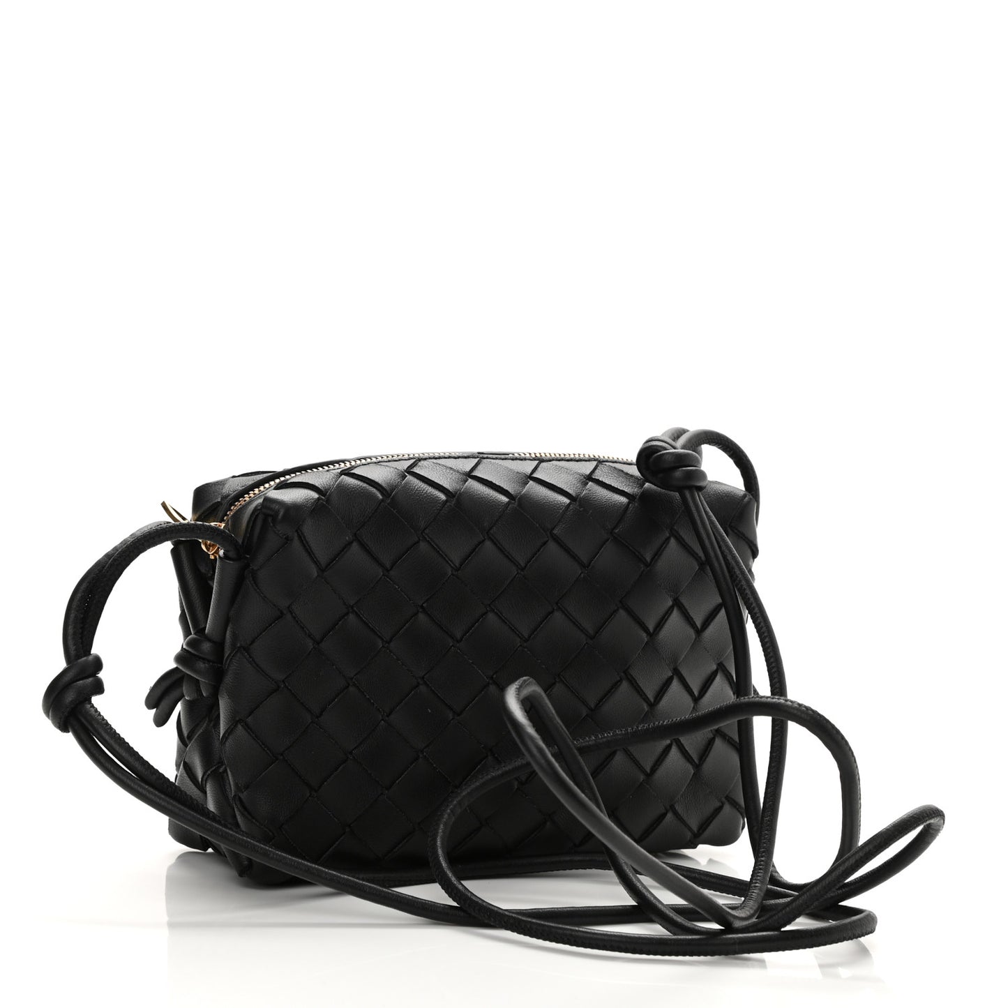 Nappa Intrecciato Mini Loop Camera Bag Black