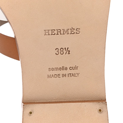 Hermes Calfskin Amore Sandals 38.5 White Naturel 6 of 9