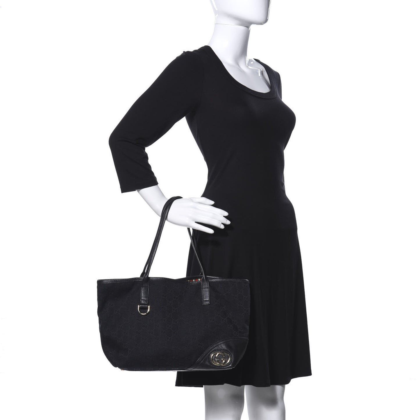 Monogram Medium New Britt Tote Black