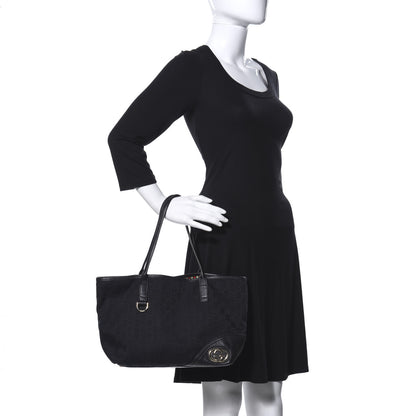 Gucci Monogram Medium New Britt Tote Black 2 of 9