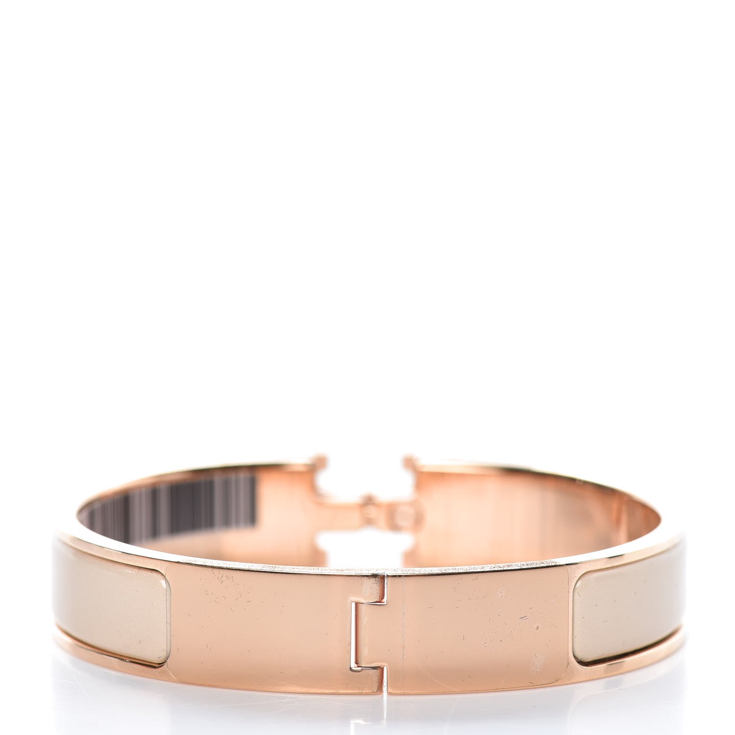 Hermes Enamel Narrow Clic Clac H Bracelet PM Beige Nacre 3 of 6