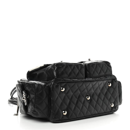 Chanel Calfskin Quilted Large Cambon Multipocket Reporter Black White 4 of 13
