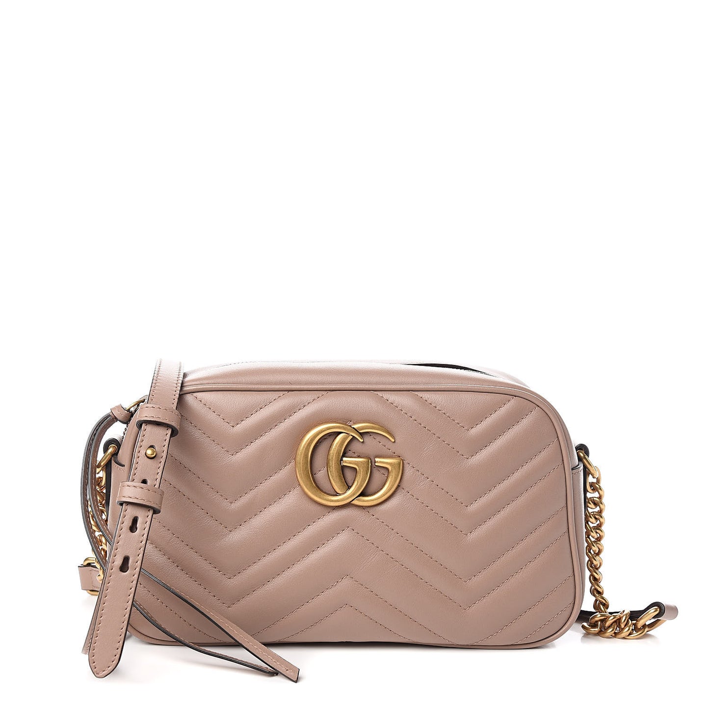 Calfskin Matelasse Small GG Marmont Chain Shoulder Bag Porcelain Rose