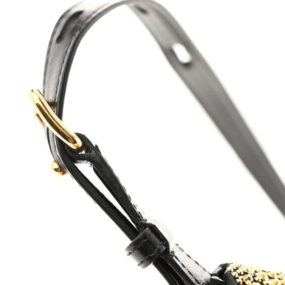 Alexander McQueen Metallic Calfskin Crystal Micro Curve Bucket Bag Gold Black 13 of 13
