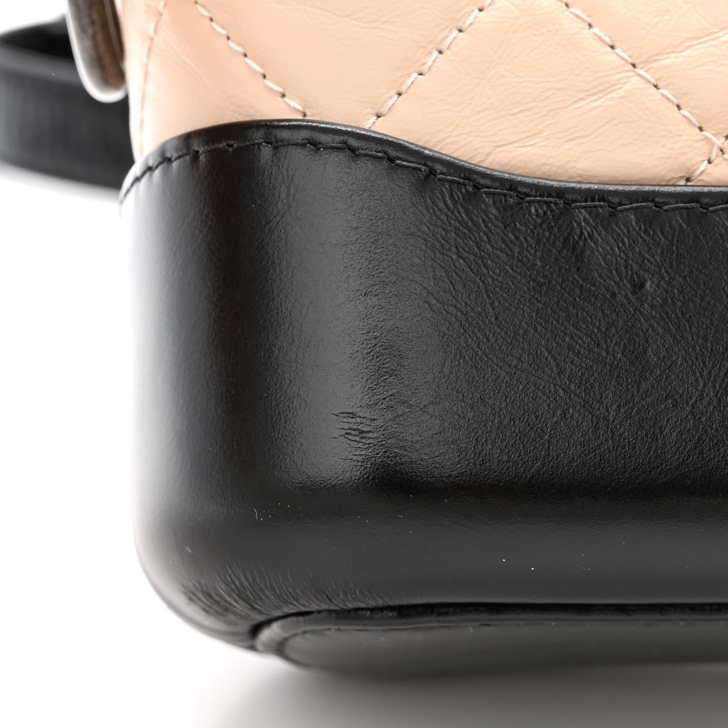 Chanel Aged Calfskin Quilted Small Gabrielle Hobo Beige Black 11 of 13