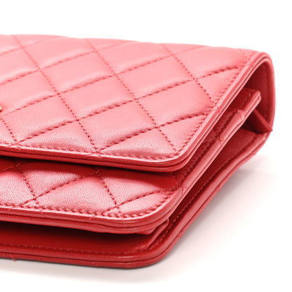 Chanel Lambskin Quilted Trendy CC Wallet On Chain WOC Red 19 of 23