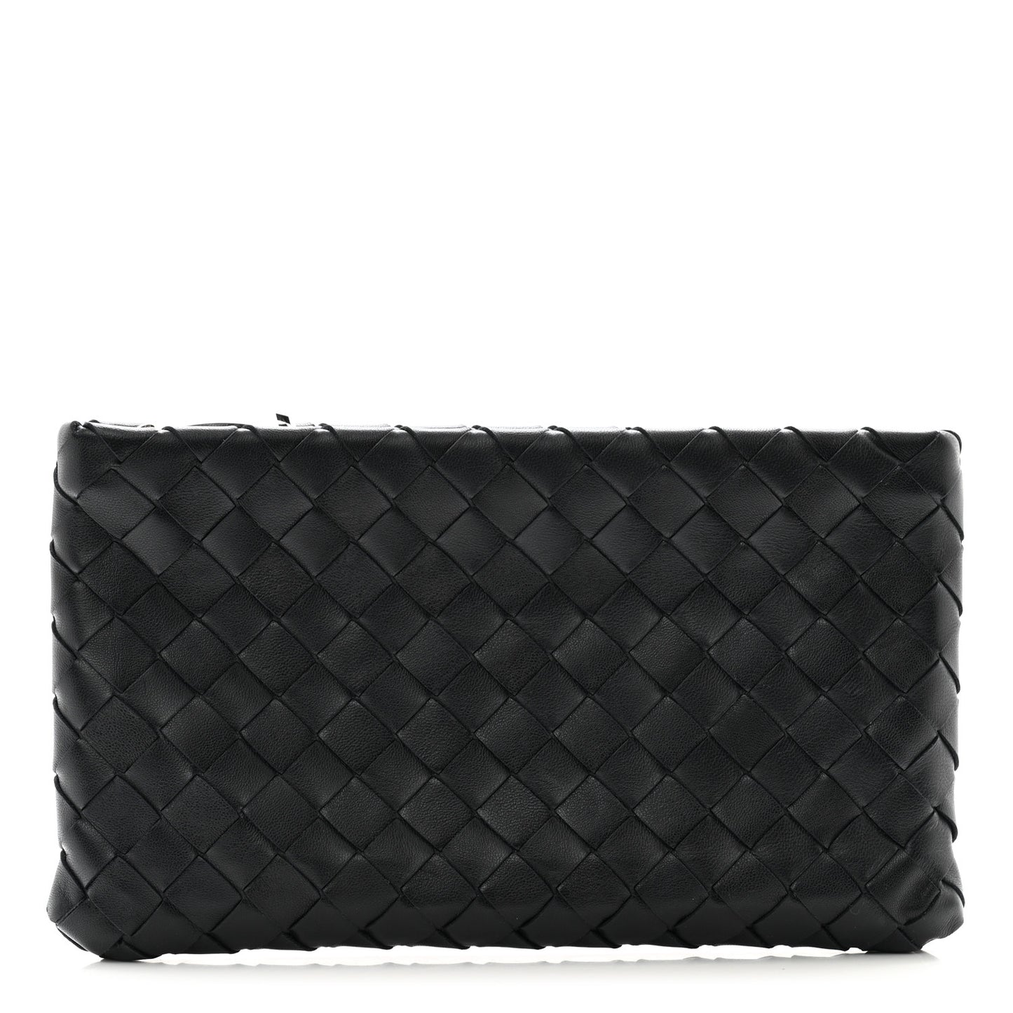 Nappa Intrecciato Zip Pouch Black