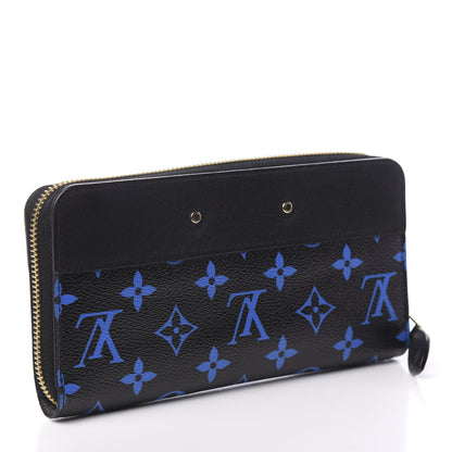 Louis Vuitton Calfskin Colored Monogram Zippy Wallet Blue Black 2 of 5