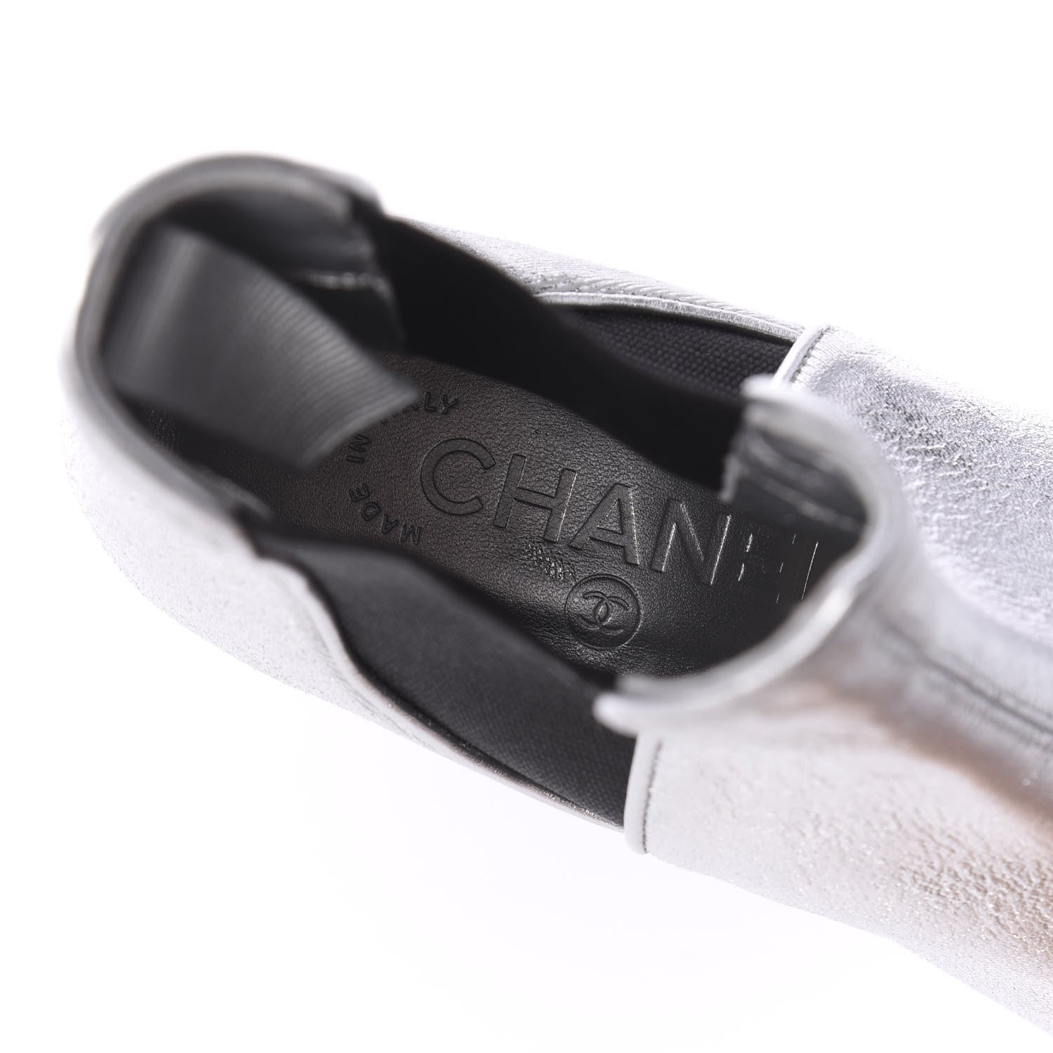 Chanel Metallic Goatskin CC Short Boots 36 Silver 7 of 8