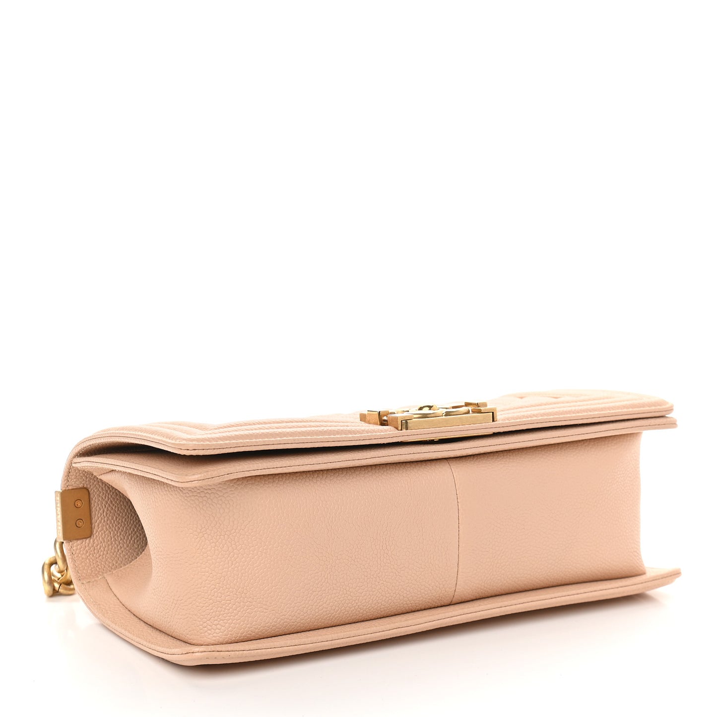 Caviar Quilted Medium Boy Flap Beige
