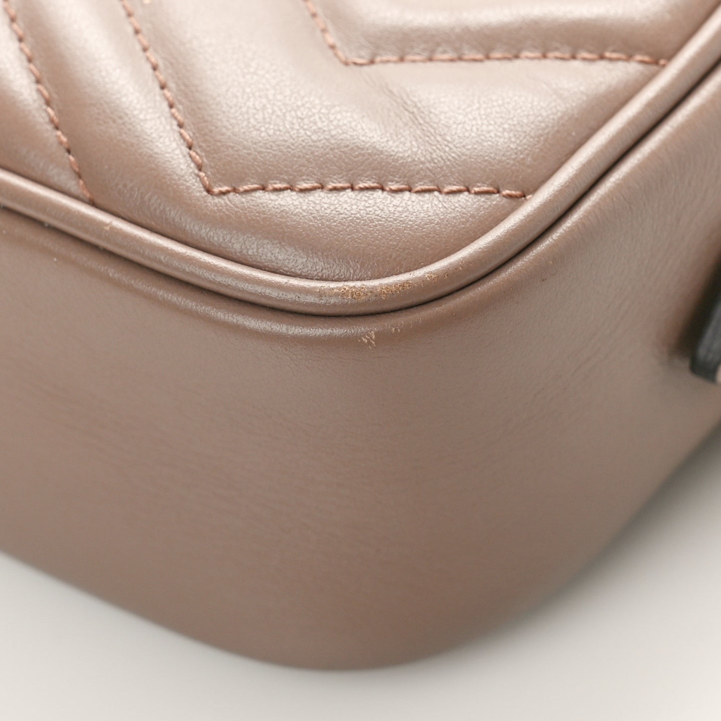 Calfskin Matelasse Mini GG Marmont Chain Shoulder Bag Porcelain Rose