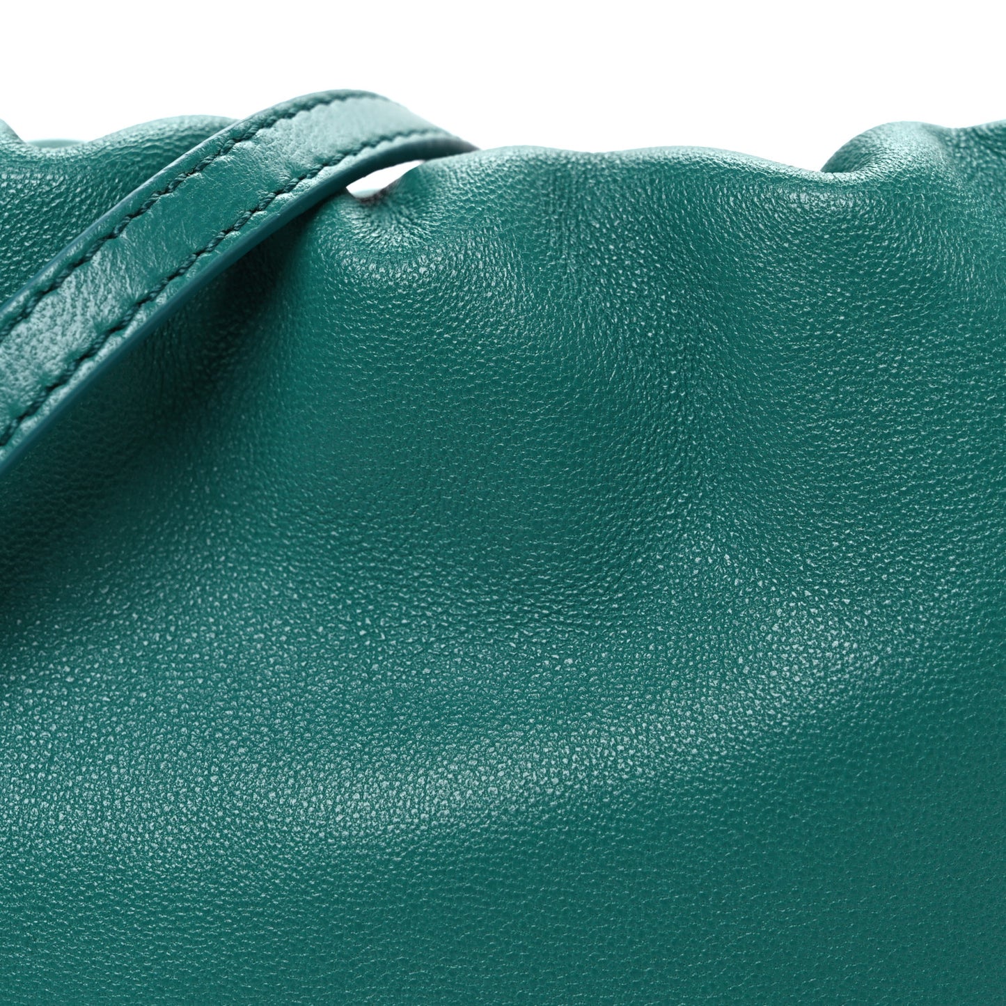 Mellow Nappa Lambskin Jade Mini Flamenco Knot Clutch Emerald Green