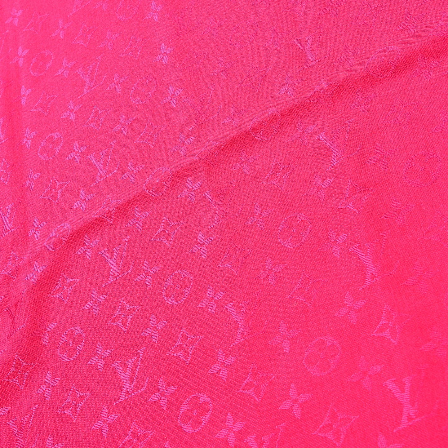 Silk Wool Monogram Classic Shawl Pink