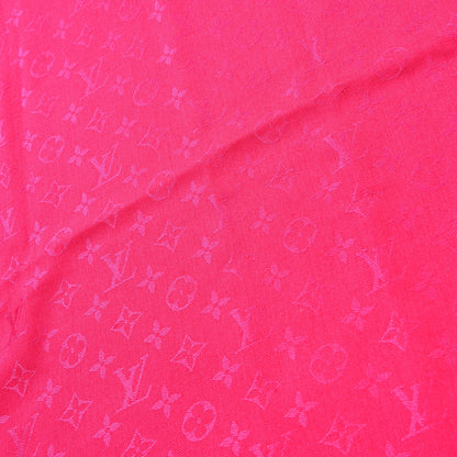 Louis Vuitton Silk Wool Monogram Classic Shawl Pink 3 of 4