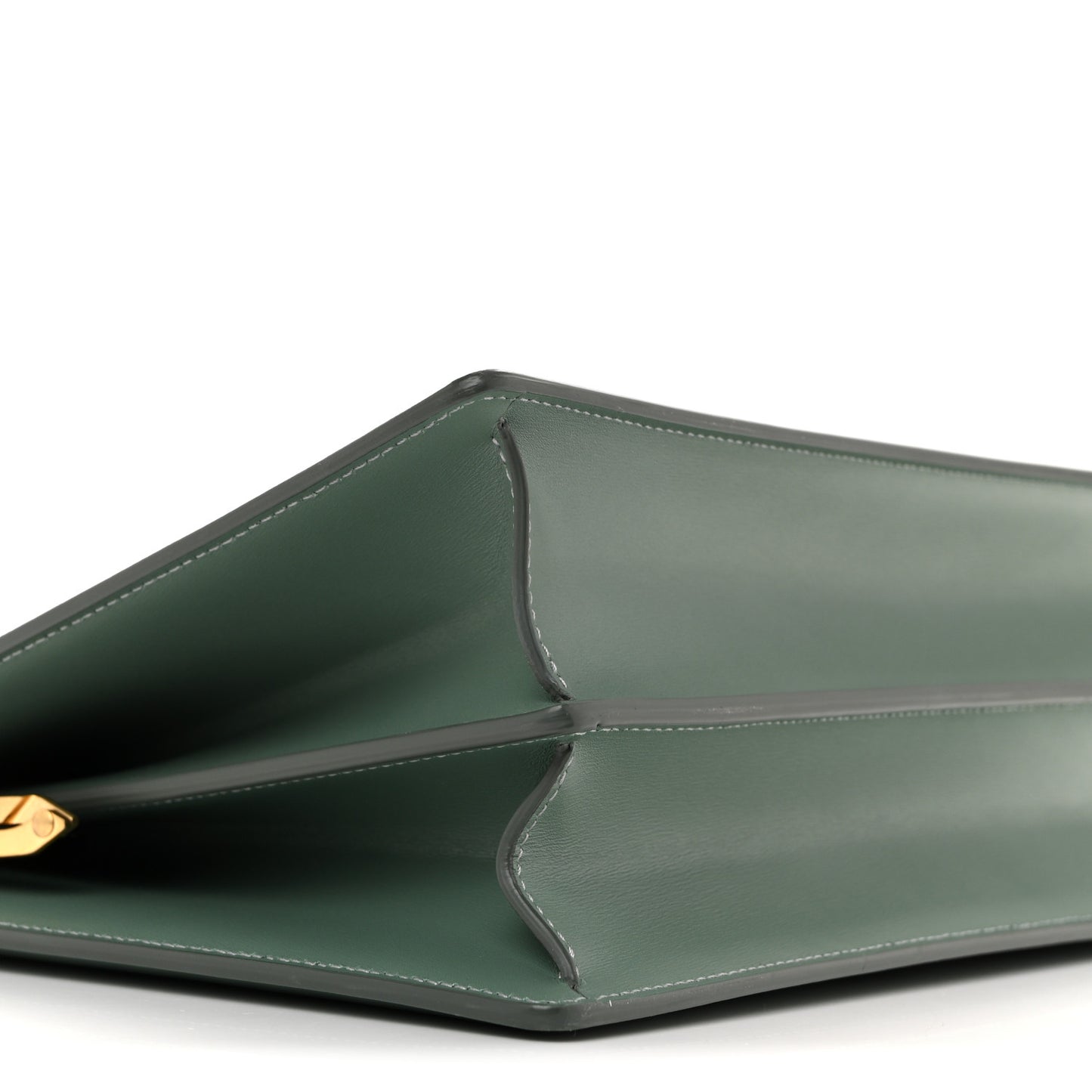 Box Calfskin Medium Clasp Bag Light Green
