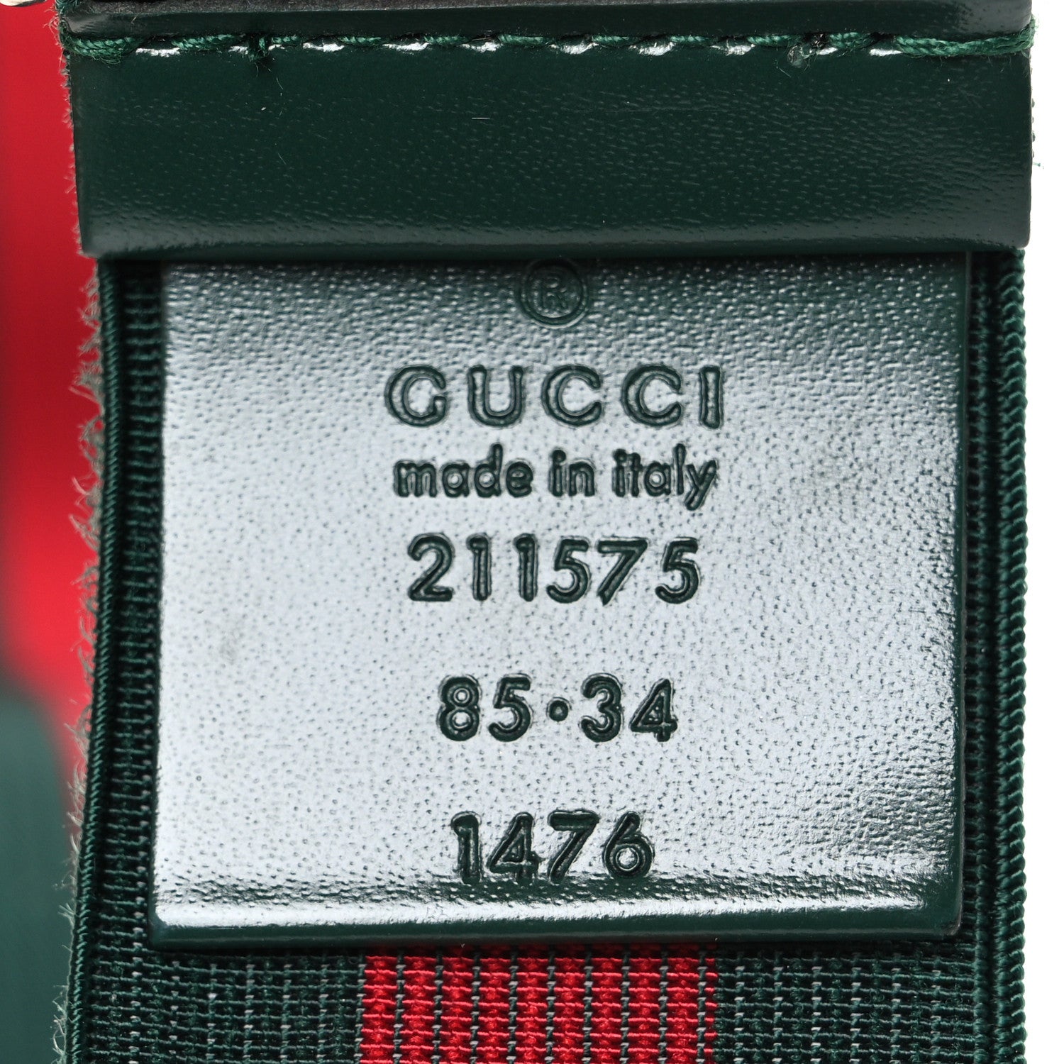 Gucci Nylon Web Belt 85 34 Green Red 3 of 4