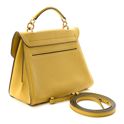 Salvatore Ferragamo Calfskin Small Margot Top Handle Satchel Yellow 3 of 9
