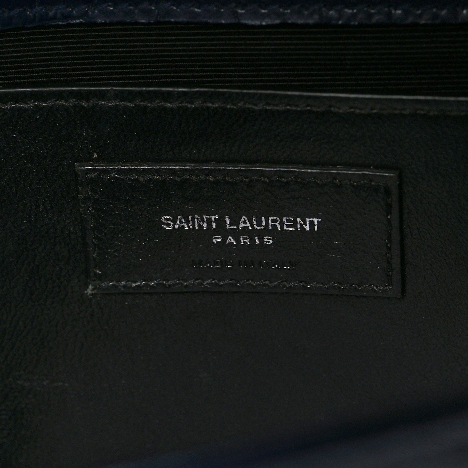 Saint Laurent Calfskin Crocodile Embossed Medium Classic Monogram Kate Tassel Satchel Deep Marine 6 of 11