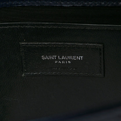 Saint Laurent Calfskin Crocodile Embossed Medium Classic Monogram Kate Tassel Satchel Deep Marine 6 of 11