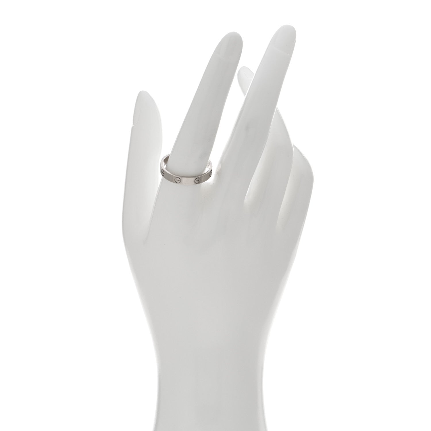 Cartier 18K White Gold 3.5mm LOVE Wedding Band Ring 61 9.5 2 of 5