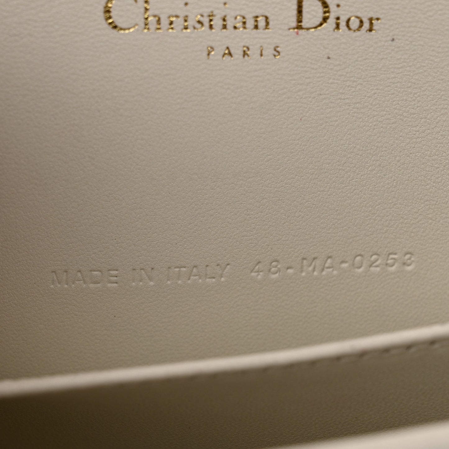Lambskin Cannage Lady Dior Pouch Latte