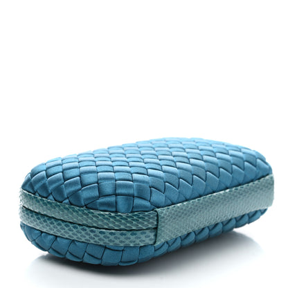 Bottega Veneta Satin Intreccio Impero Ayers Knot Clutch Turquoise 4 of 6
