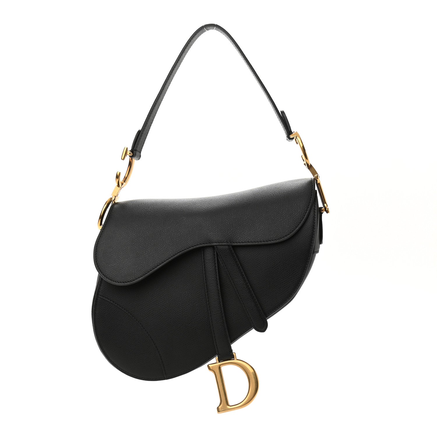 Christian Dior Grained Calfskin Saddle Bag Black 1 of 11