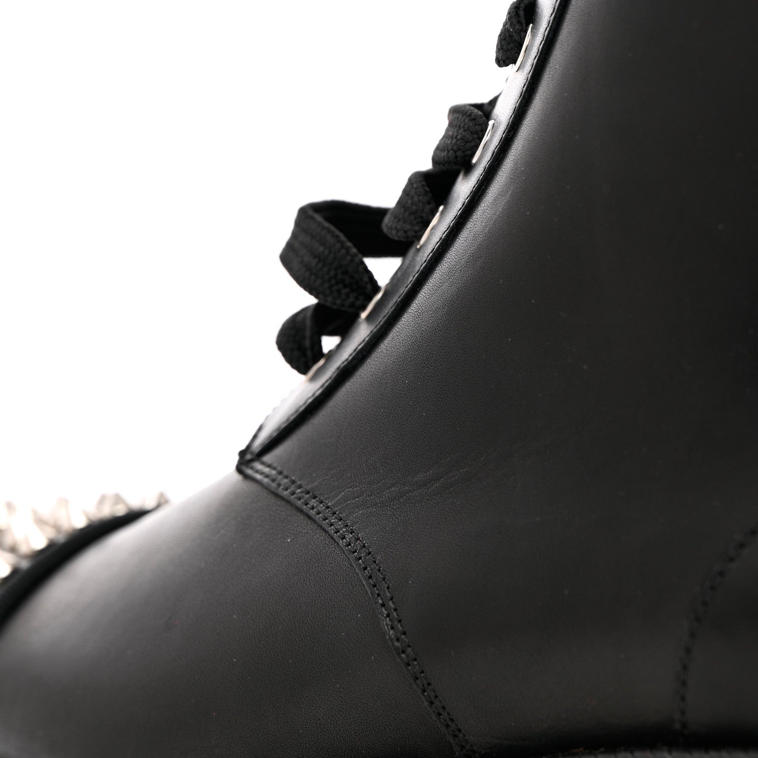 Christian Louboutin Spikes Combat Boots 38.5 Black 10 of 15