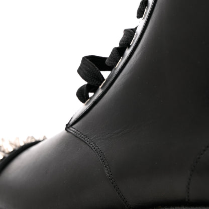 Christian Louboutin Spikes Combat Boots 38.5 Black 10 of 15