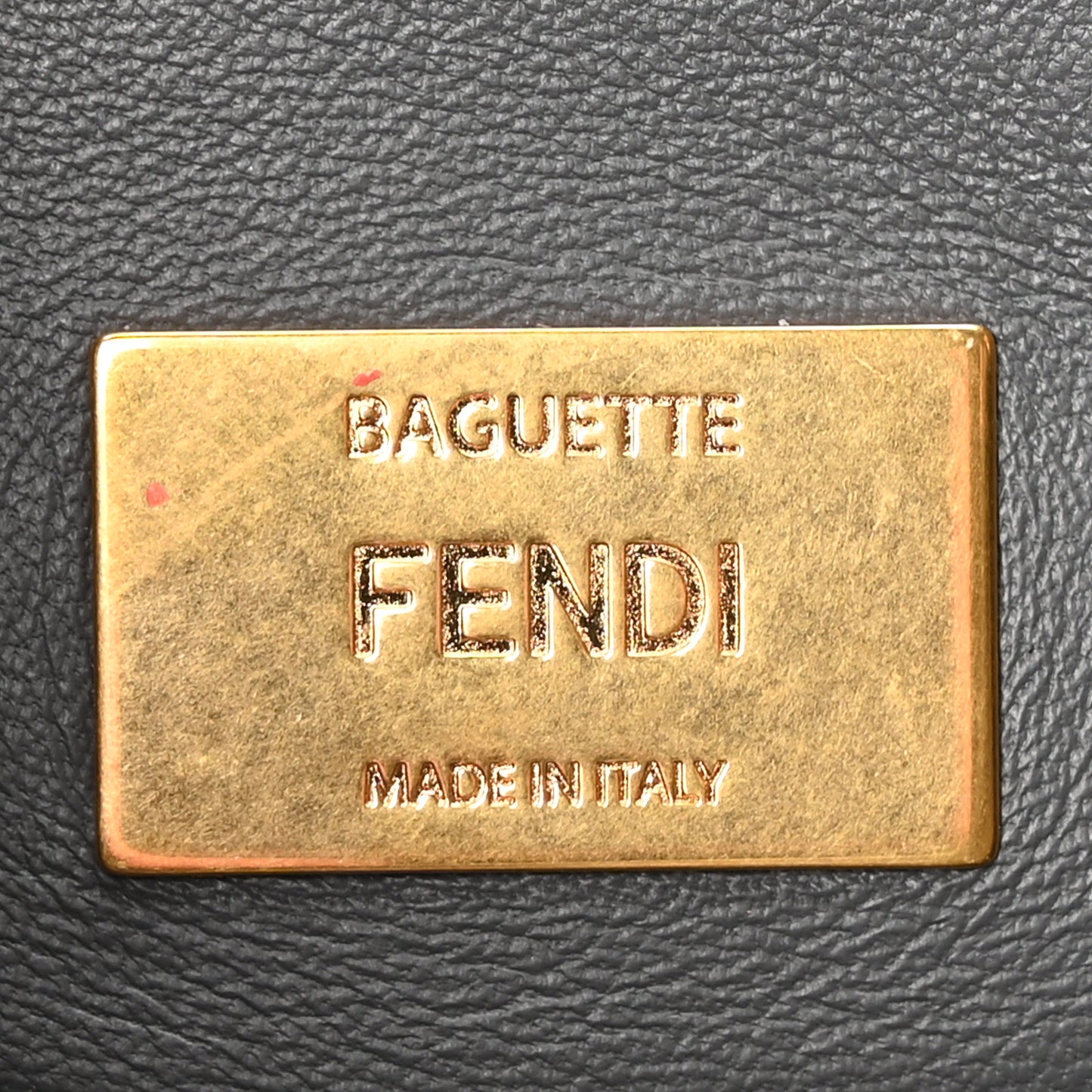 Nappa Small FF Embossed Mid Chain Baguette Anthracite