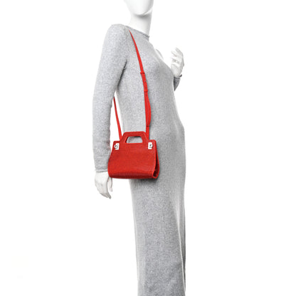Salvatore Ferragamo Suede Crystal Embellished Mini Wanda Top Handle Flame Red 2 of 9