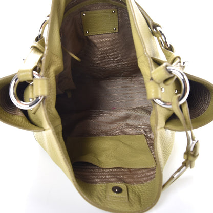 Prada Vitello Daino Side Pocket Hobo Green 5 of 22