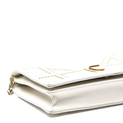 Christian Dior Calfskin Studded Diorama Wallet on Chain Pouch Off White 10 of 13