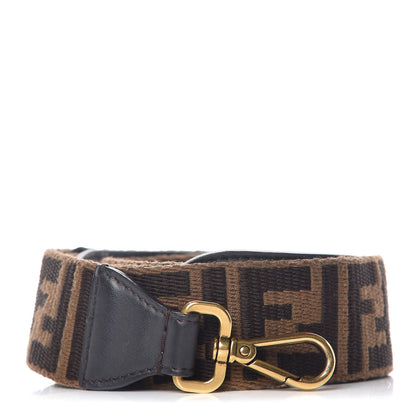 Fendi Ribbon Vitello Century FF 1974 Flat Studded Strap You Fango Marrone Ebano 1 of 4